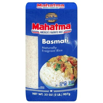 Mahatma Basmati White Rice, Fragrant Extra Long Grain, Gluten Free, 2 lb Bags