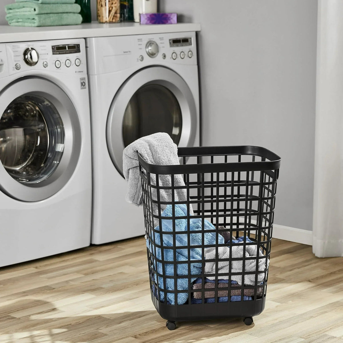 Mainstays 2.6 Bushel Rolling Laundry Hamper, Adult