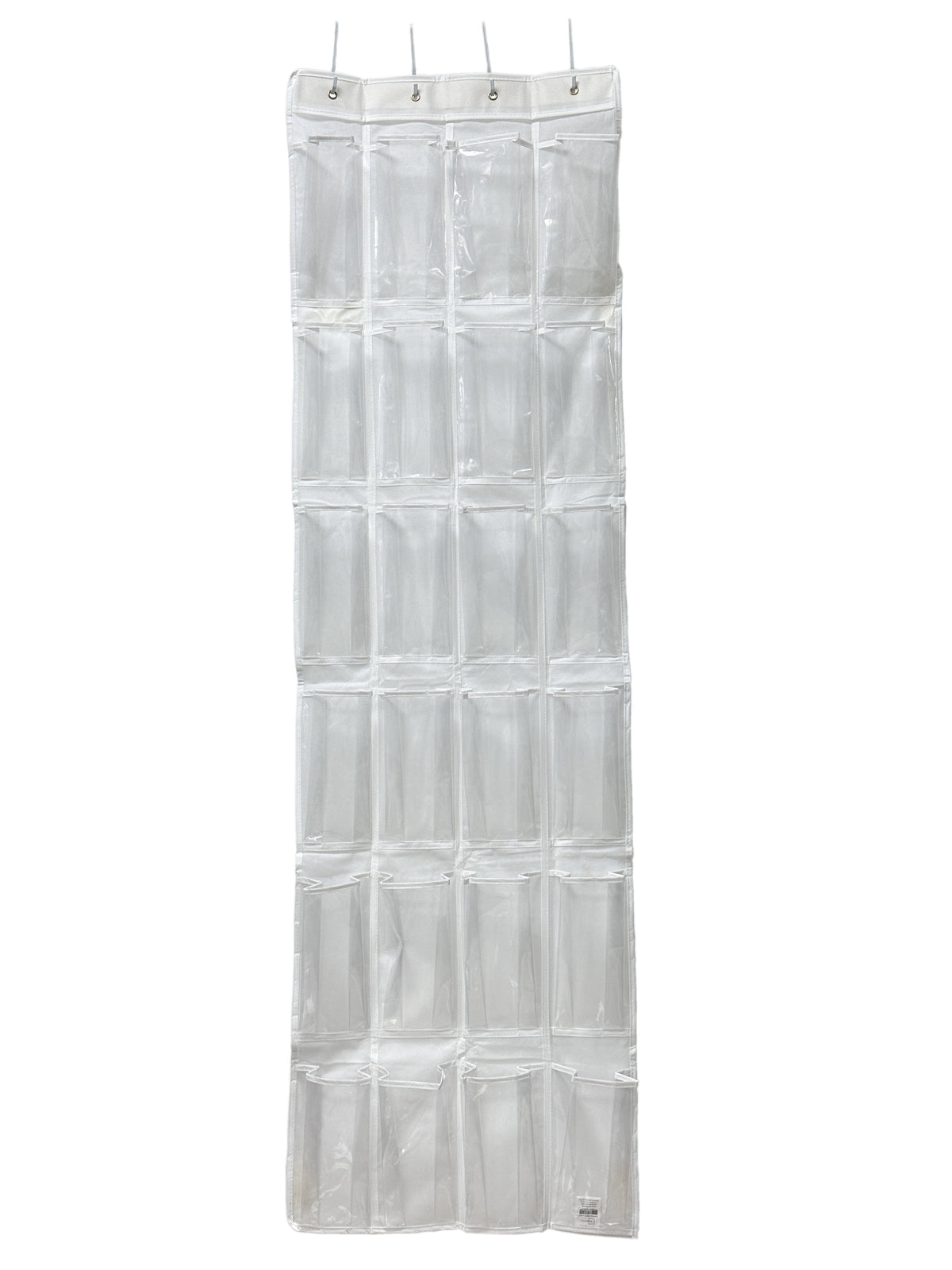 Mainstays 24 Pocket Clear Over the Door Non Woven Closet Shoe Organizer Shelf - Arctic White