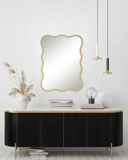 Mainstays 24x36 Gold Framed Large Wall Mirror for Bathroom or Living Room