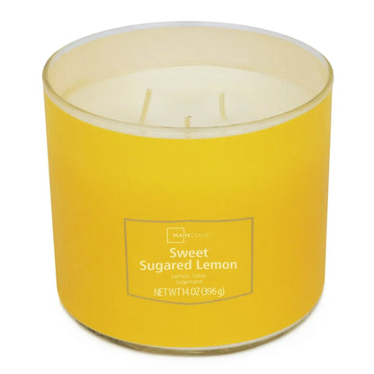 Mainstays 3-Wick Textured Wrap Sweet Sugared Lemon, 14-Ounce