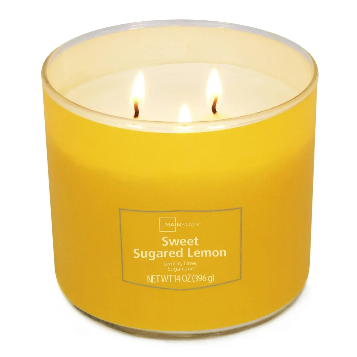 Mainstays 3-Wick Textured Wrap Sweet Sugared Lemon, 14-Ounce