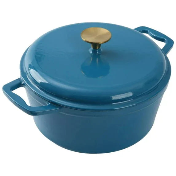 Mainstays 4.75qt Oven-Safe Cast Iron Ceramic Enamel Round Dutch Oven, Blue