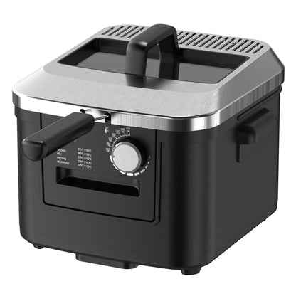 Mainstays 4L Electric Deep Fryer, Matte Black, Stainless Lid, 1800W
