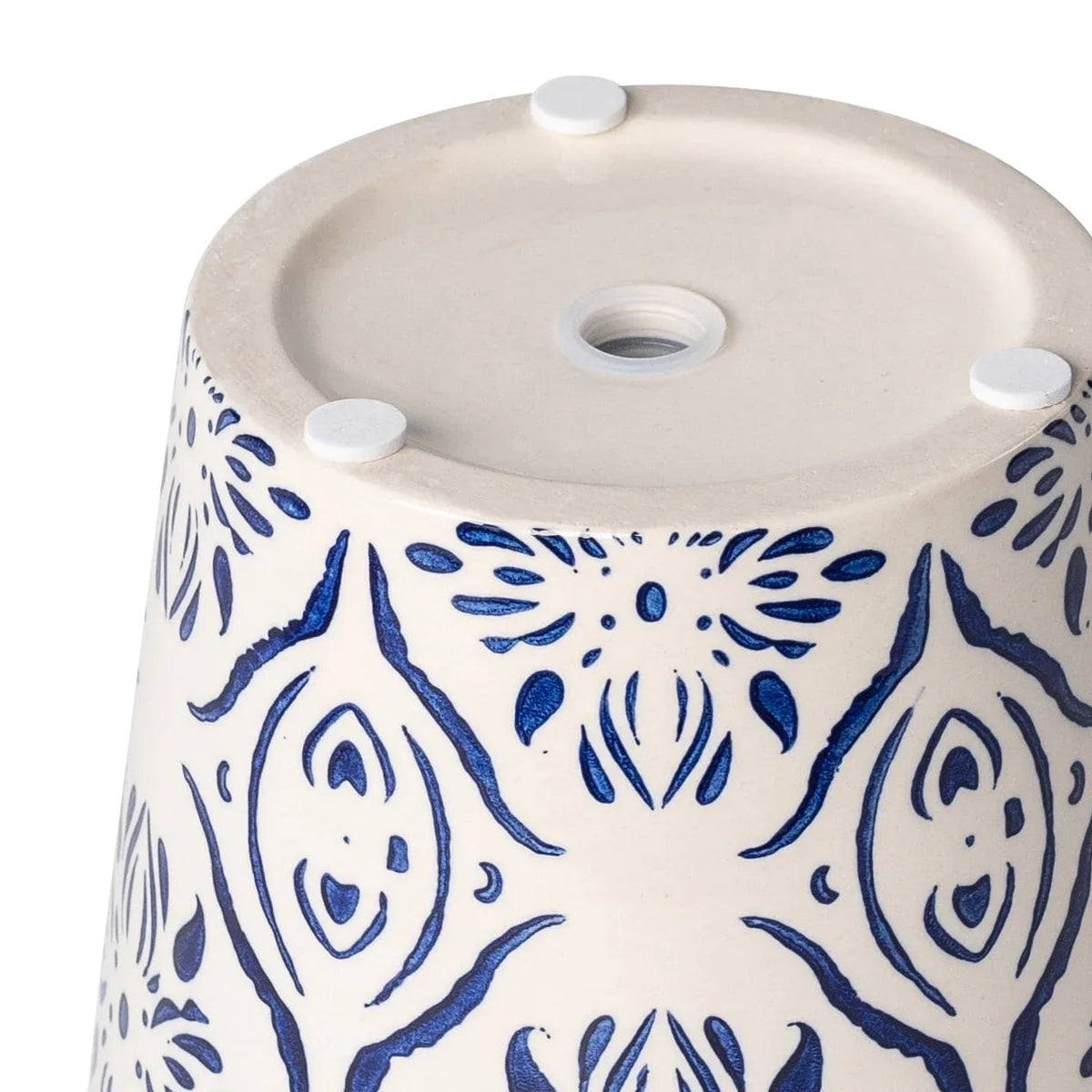 Mainstays 6" x 6" x 5.5" Round Blue Ceramic Medallion Plant Planter
