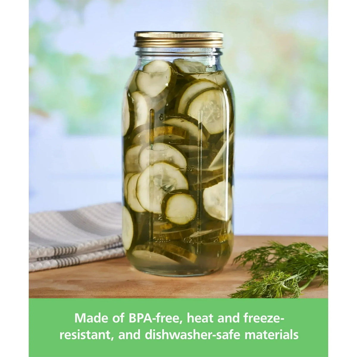 Mainstays 64 oz Mason Jars, Wide Mouth Half Gallon Canning Jars with Lids and Rings, 6-Pack Extra Large Glass Jars for Home Canning and Pantry Storage