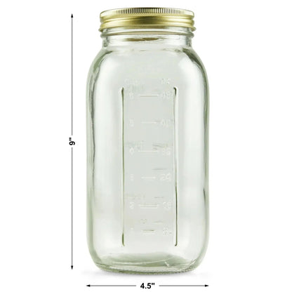 Mainstays 64 oz Mason Jars, Wide Mouth Half Gallon Canning Jars with Lids and Rings, 6-Pack Extra Large Glass Jars for Home Canning and Pantry Storage
