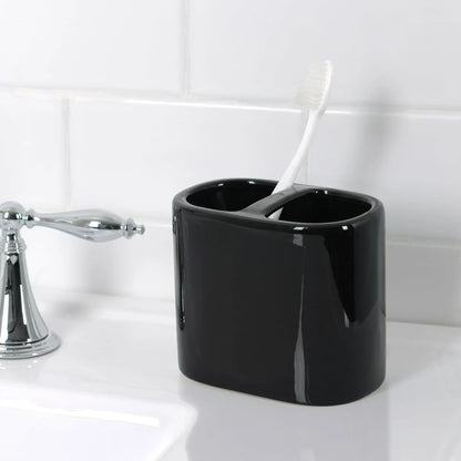 Mainstays Basic Rich Ceramic Toothbrush Holder for Adults