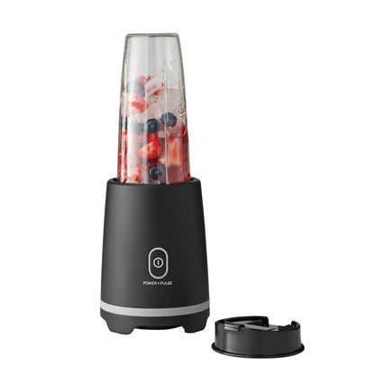 Mainstays Black Single-Serve Blender with 1 Travel Lid, 16 oz, New