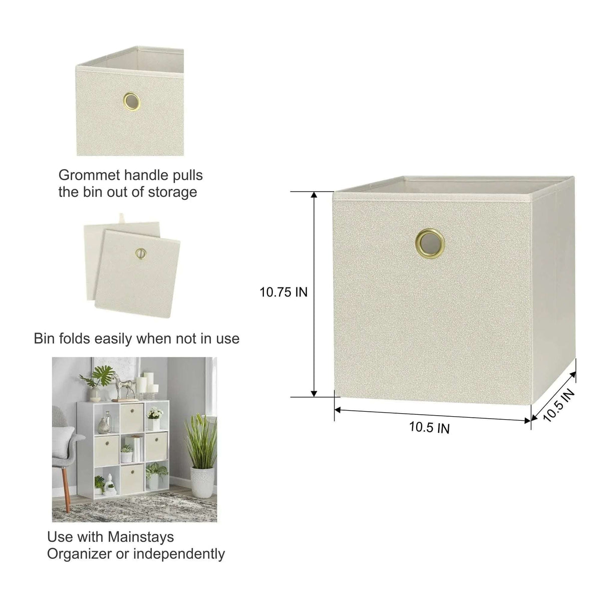 Mainstays Collapsible Fabric Cube Storage Bin
