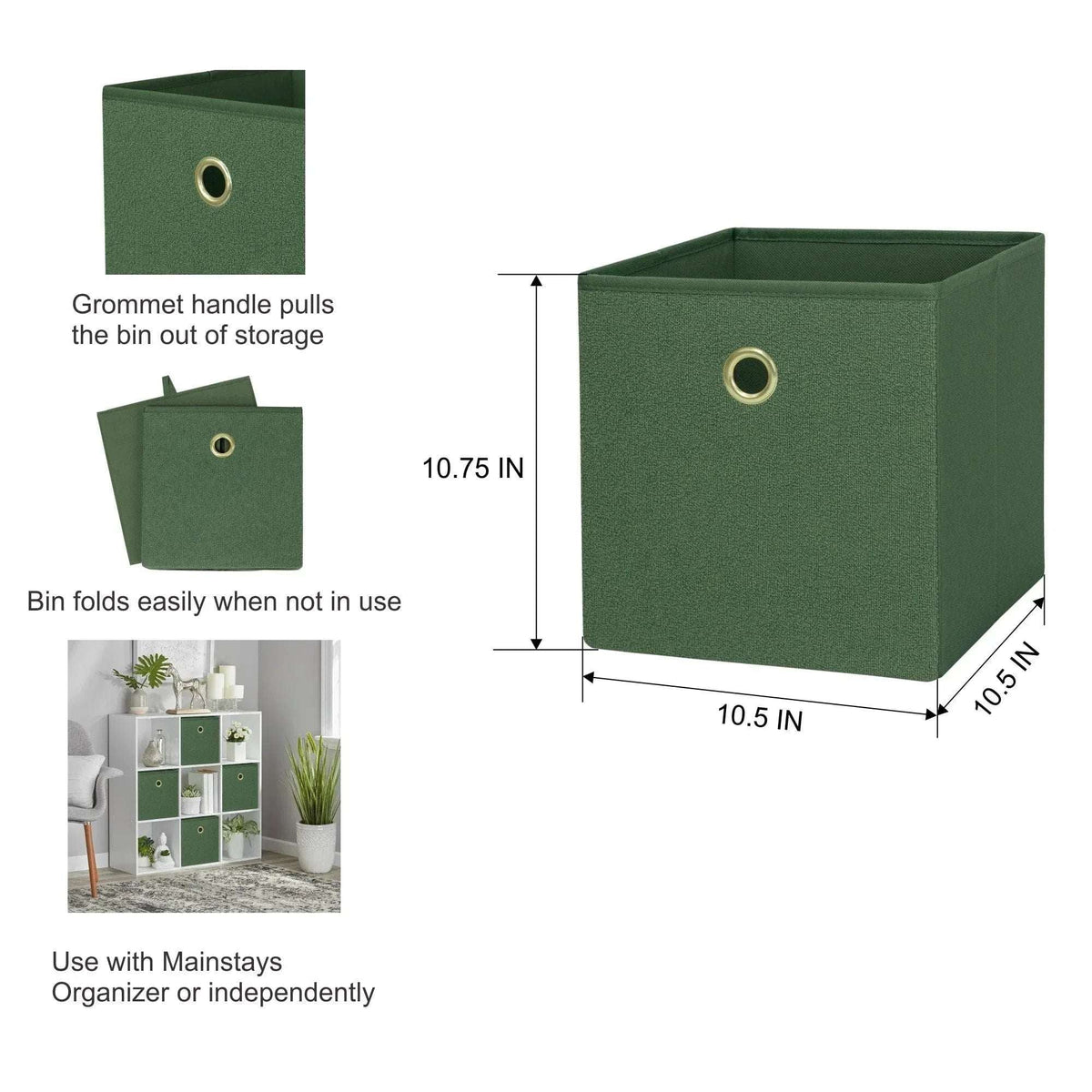 Mainstays Collapsible Fabric Cube Storage Bin