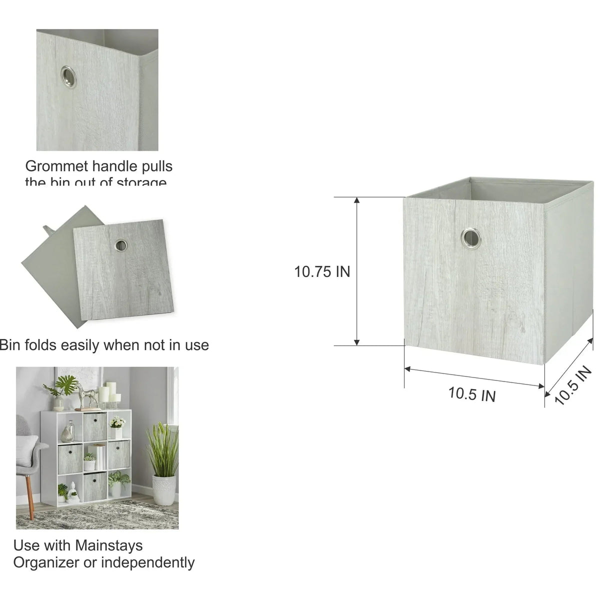 Mainstays Collapsible Fabric Cube Storage Bin