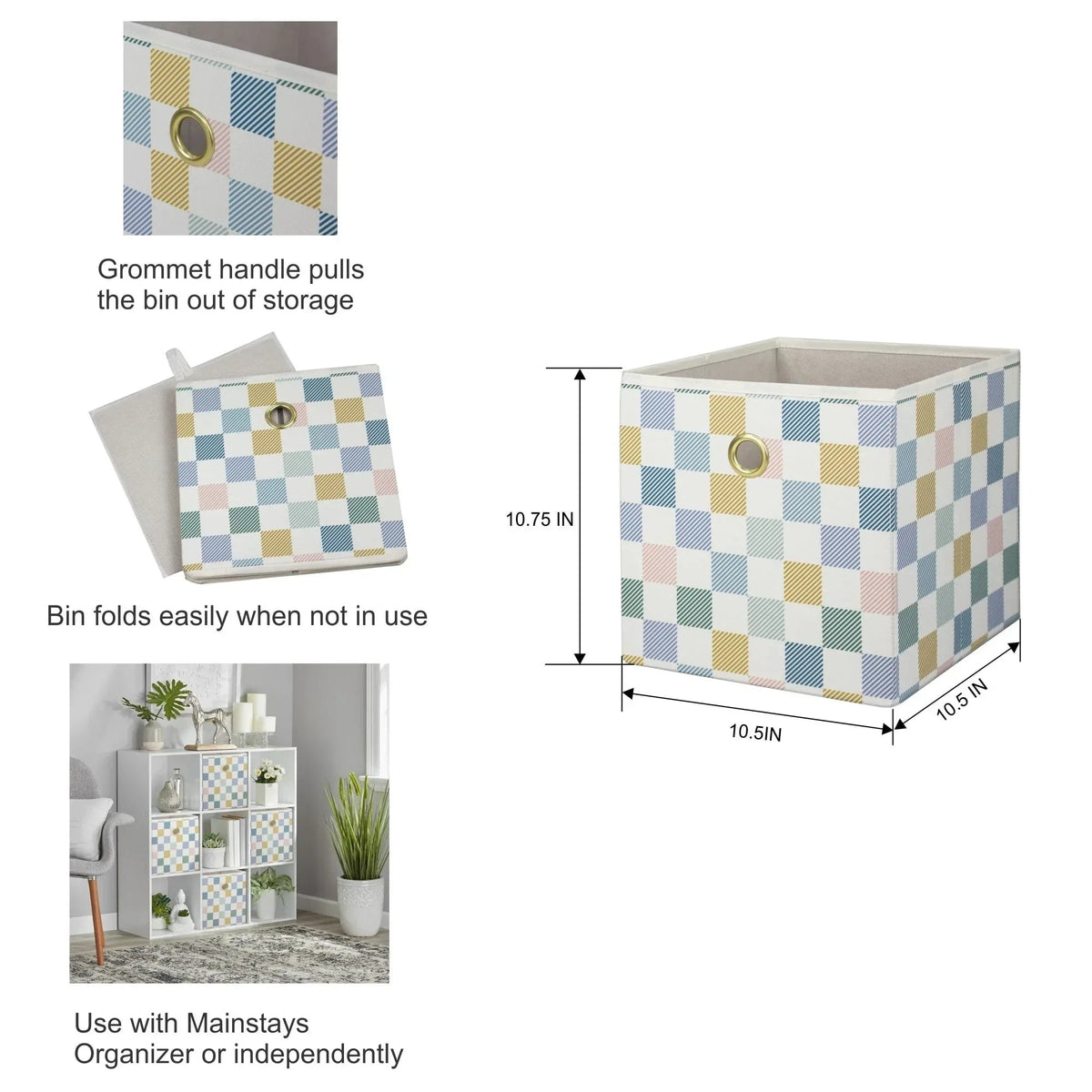 Mainstays Collapsible Fabric Cube Storage Bin
