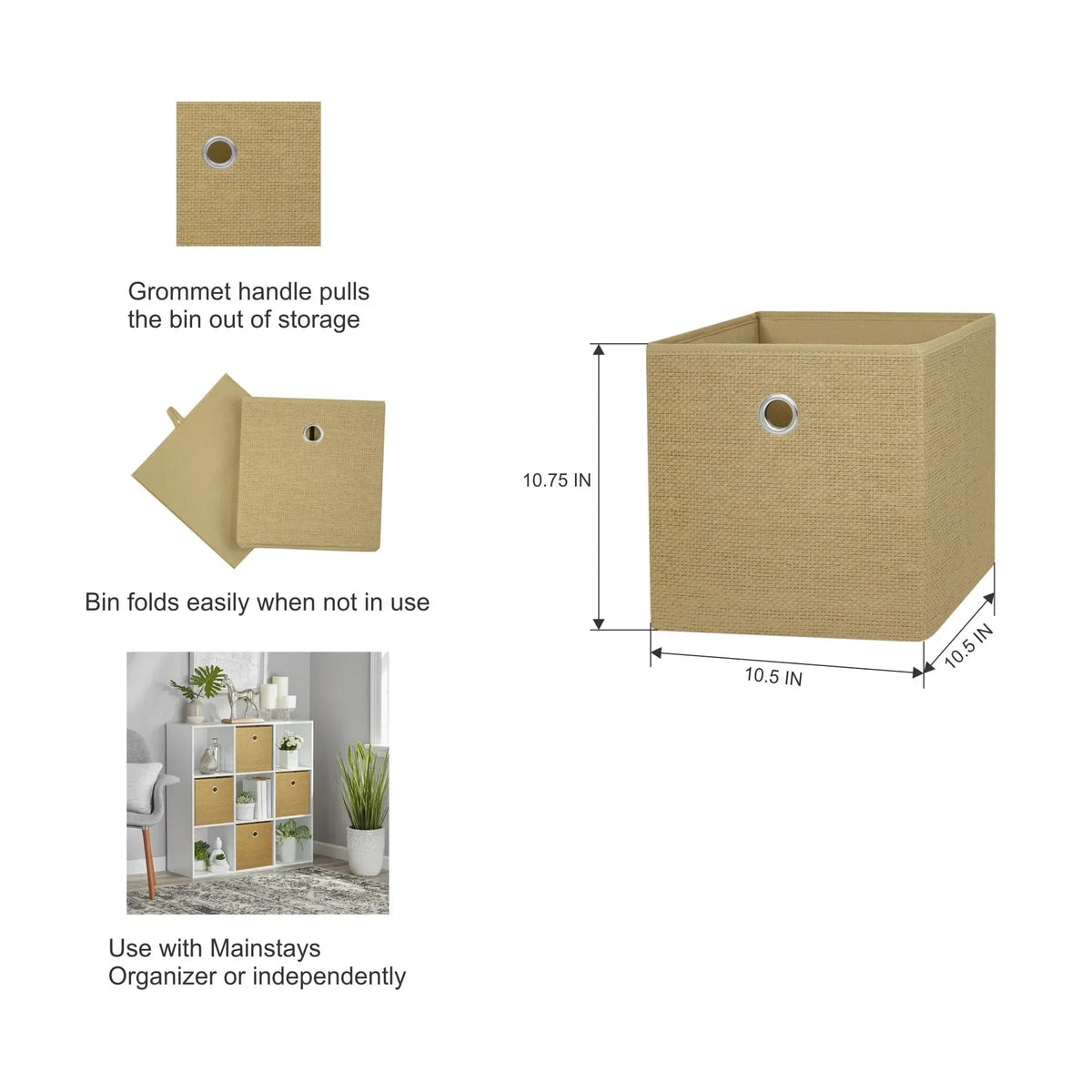 Mainstays Collapsible Fabric Cube Storage Bin