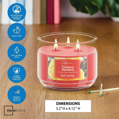 Mainstays 3-Wick Scented Glass Jar Candle, 11.5oz.