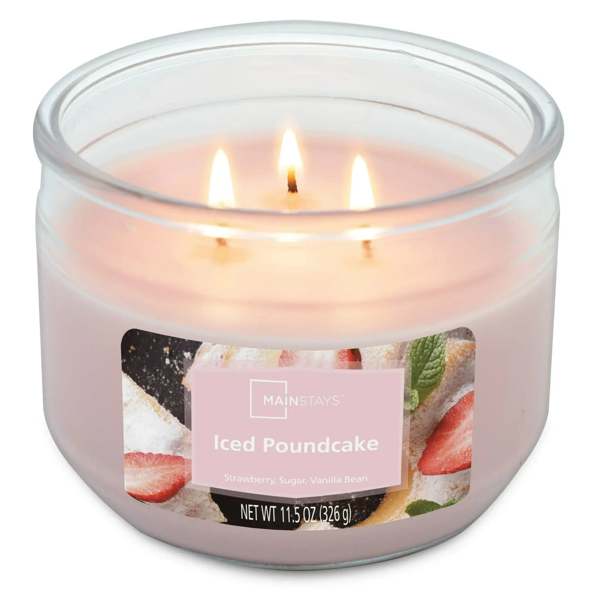 Mainstays Iced Poundcake Scented 3 Wick Candle, 11.5 oz.