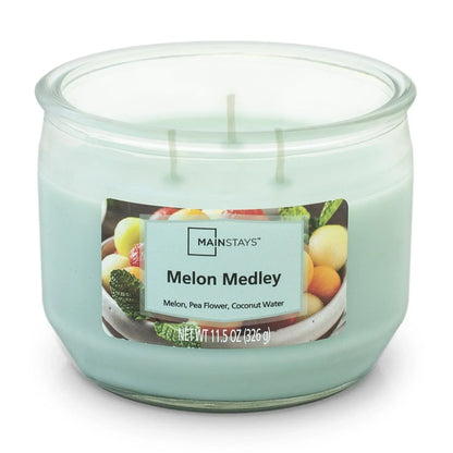 Mainstays Melon Medley Scented 3 Wick Candle, 11.5 oz.