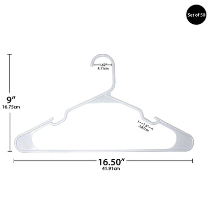Mainstays Plastic Clothes Hangers, 50-Count, Lightweight & Durable for Everyday Use