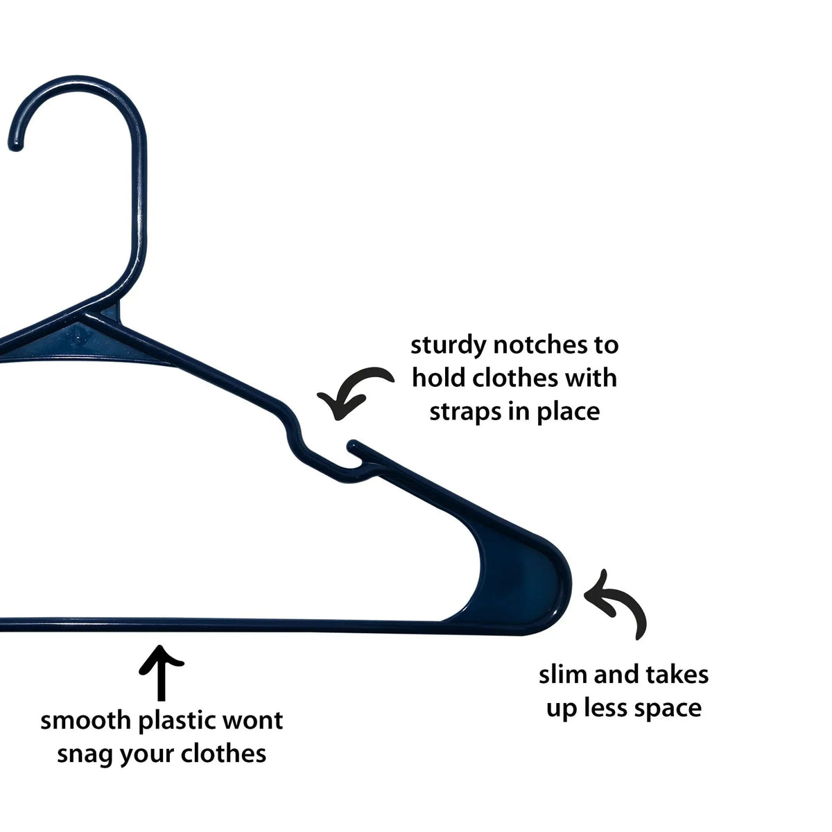 Mainstays Plastic Clothes Hangers, 50-Count, Lightweight & Durable for Everyday Use