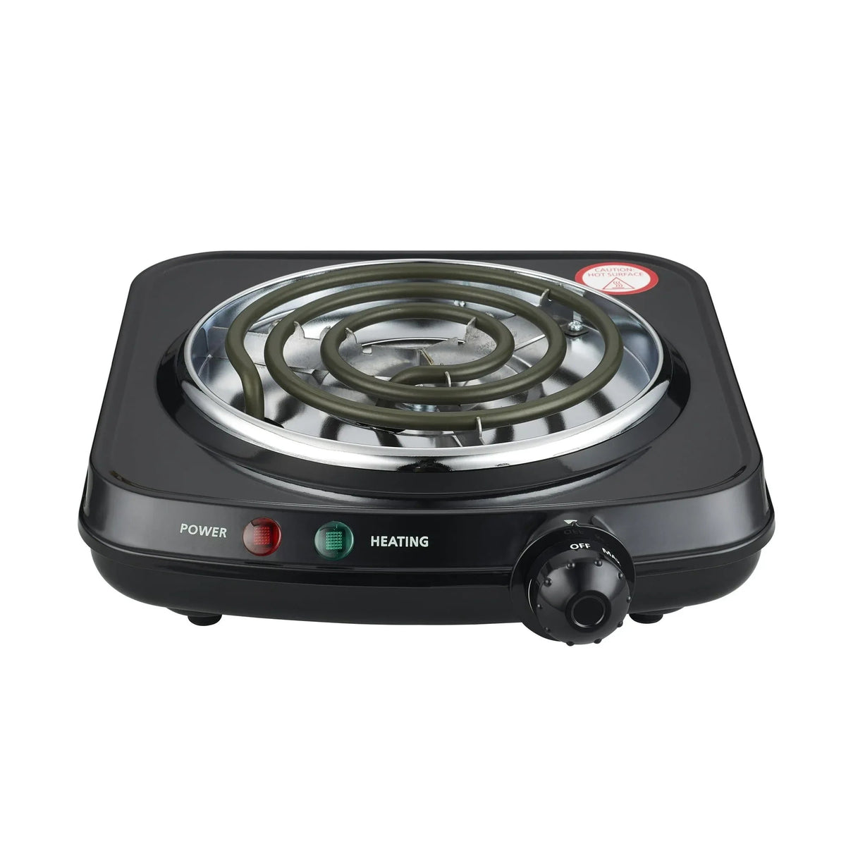 Mainstays Single Coil Electric Burner and Hot Plate, 1100W, Black