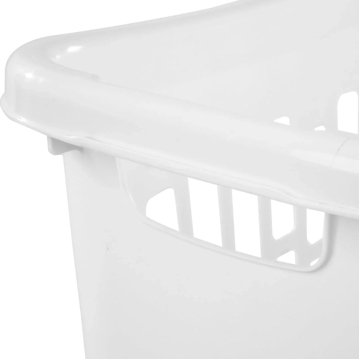 Mainstays Rectangular Open Plastic Hamper, for Narrow Spaces, White, Adult