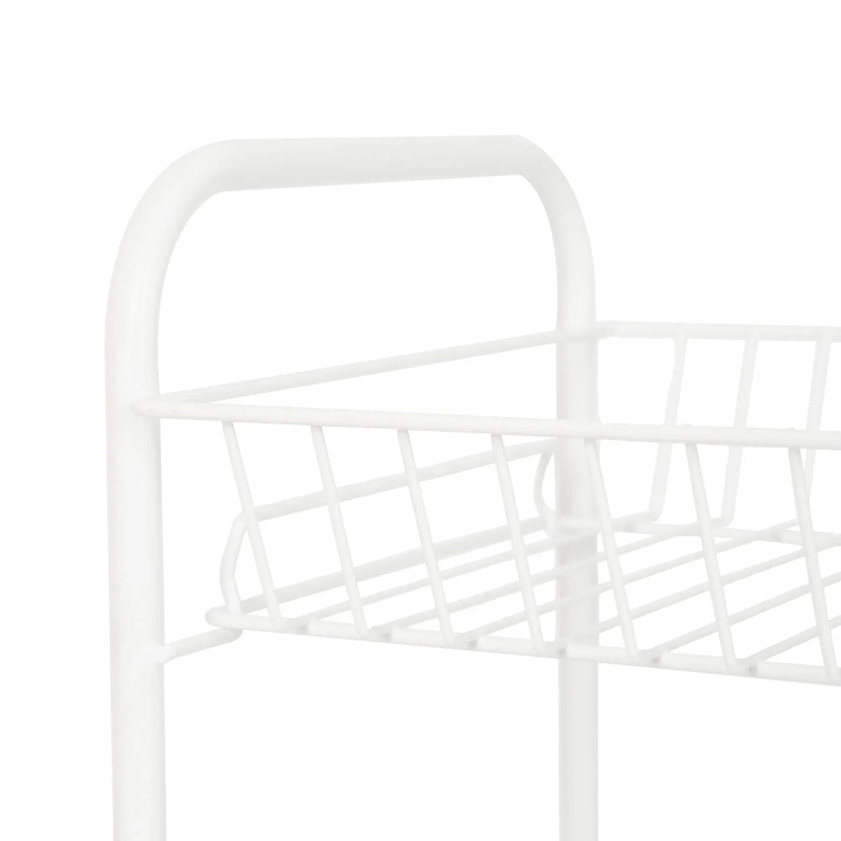 Mainstays Rolling 4-Tier Metal Laundry Basket Cart, White, Adult