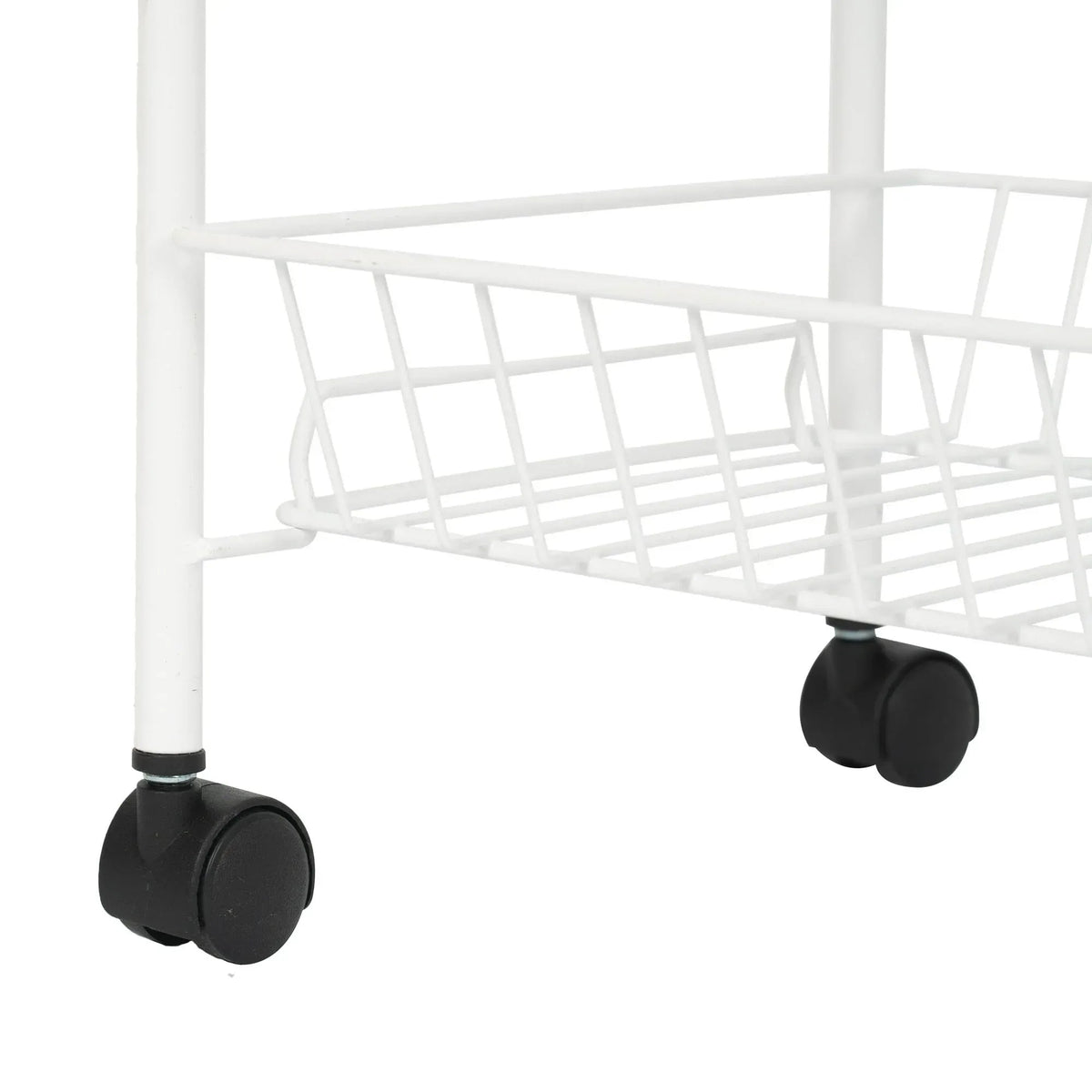 Mainstays Rolling 4-Tier Metal Laundry Basket Cart, White, Adult