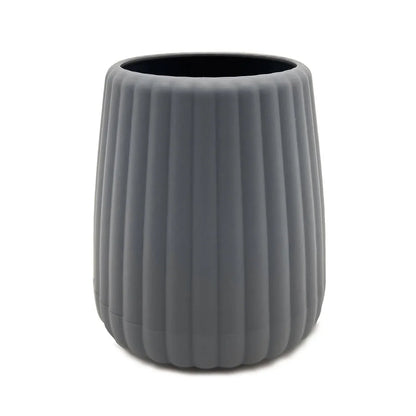 Mainstays Rubberized Plastic Ribbed Toothbrush Holder, Grey
