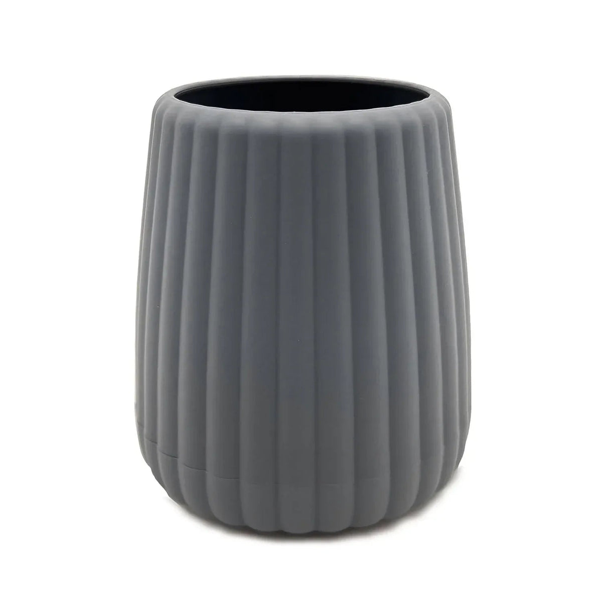 Mainstays Rubberized Plastic Ribbed Toothbrush Holder, Grey