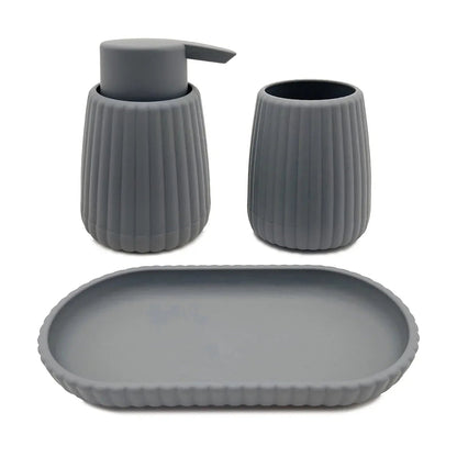 Mainstays Rubberized Plastic Ribbed Toothbrush Holder, Grey