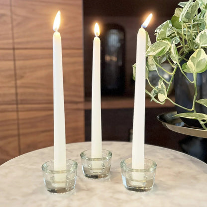 Mainstays Single Wick 10" Taper Candle, Unscented, Ivory, 4 Pack