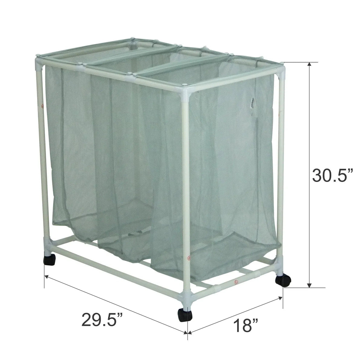 Mainstays Rolling Laundry Sorter Cart with Removable Mesh Bags and Casters