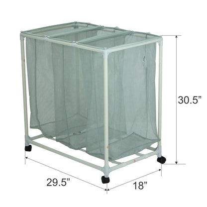 Mainstays Rolling Laundry Sorter Cart with Removable Mesh Bags and Casters
