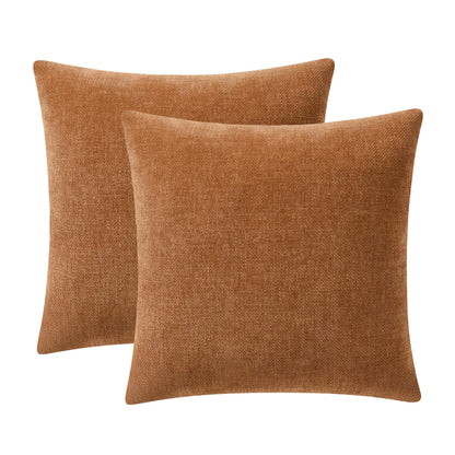 Mainstays 18" x 18" Solid Chenille Beige Polyester Decorative Pillow Set (2 Count)