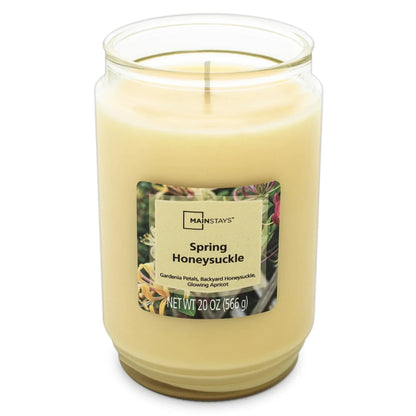 Mainstays Spring Honeysuckle Scented 1-Wick Glass Jar Candle, 20 oz