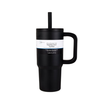 Mainstays 20 oz Stainless Steel Double Wall Tumbler , Straw Lid