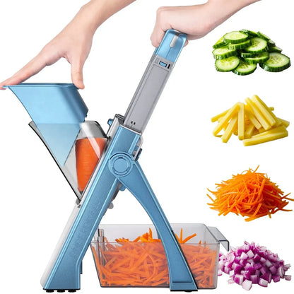 Mandoline Slicer for Vegetables Fruits, Adjustable Thickness Stainless Steel Food Cutter & Chopper, Safe and Quick Meal Preparation