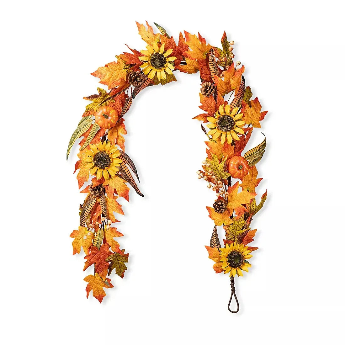 Glitzhome 6' Fall Maple Leaf and Sunflower Garland