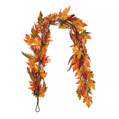 Glitzhome 6' Fall Maple Leaf and Sunflower Garland
