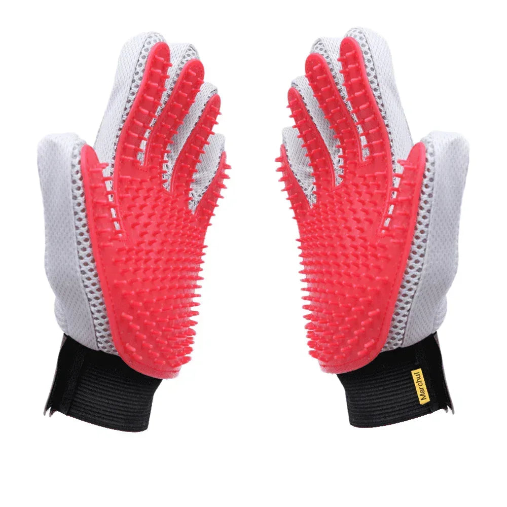 Marchul Soft Pet Grooming Gloves Hair Remover Deshedding for Cats, Dogs, Rabbits and Horses