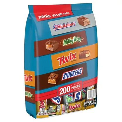 Mars Minis Chocolate Candy, Variety Pack, 200-count