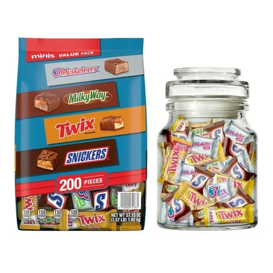 Mars Minis Chocolate Candy, Variety Pack, 200-count