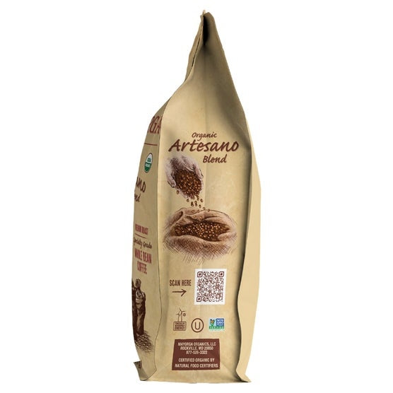Mayorga Organic Artesano Blend Coffee, Whole Bean, Medium Roast, 2 lbs