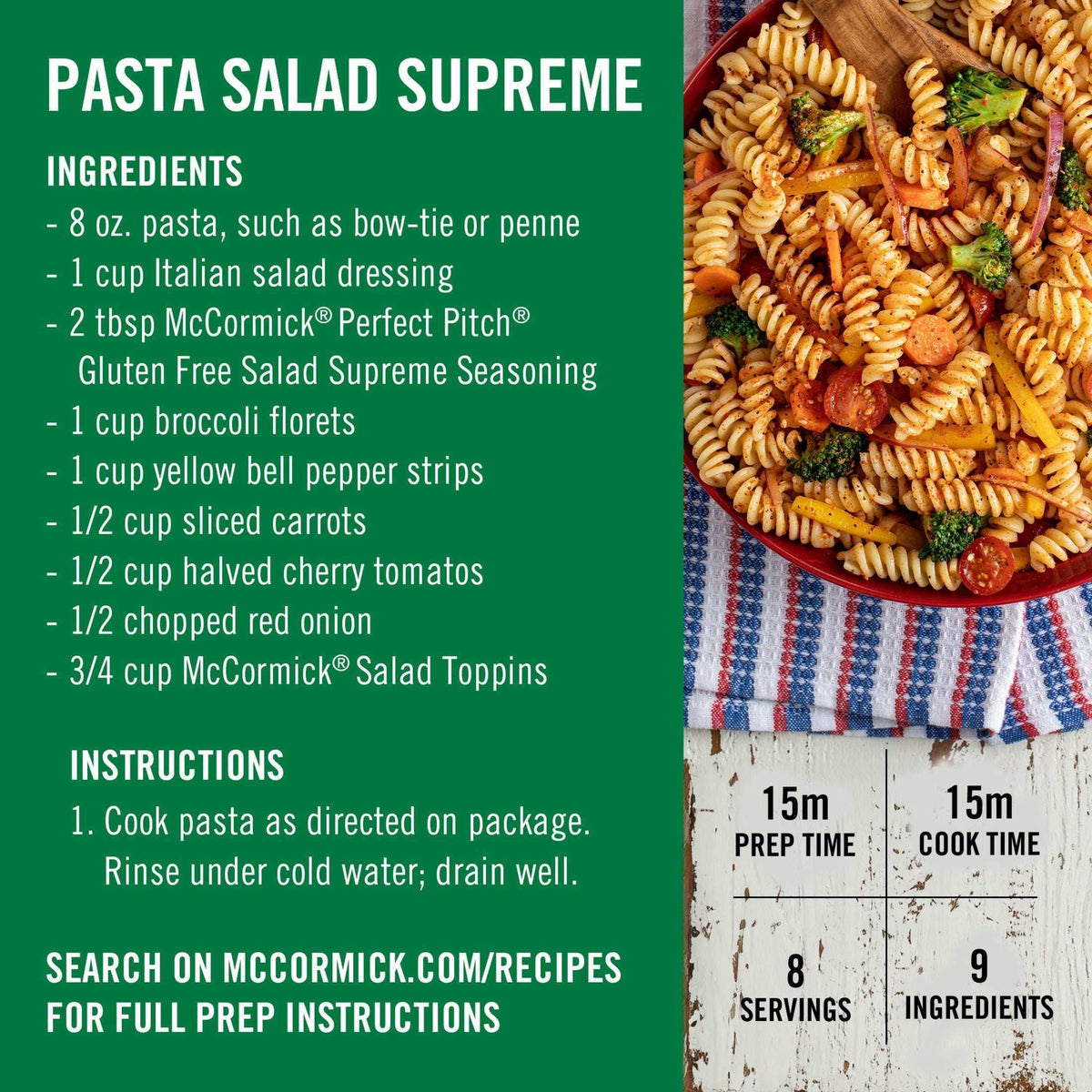 McCormick PERFECT PINCH Gluten Free Gluten Free Salad Supreme Seasoning, 4.34 oz Bottle