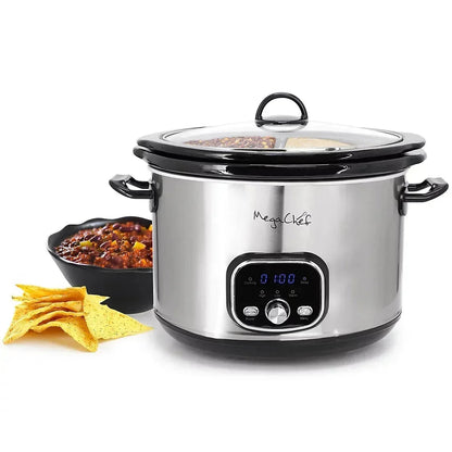 MegaChef 5.6-Qt. + 2.5-Qt. Split Electric Slow Cooker