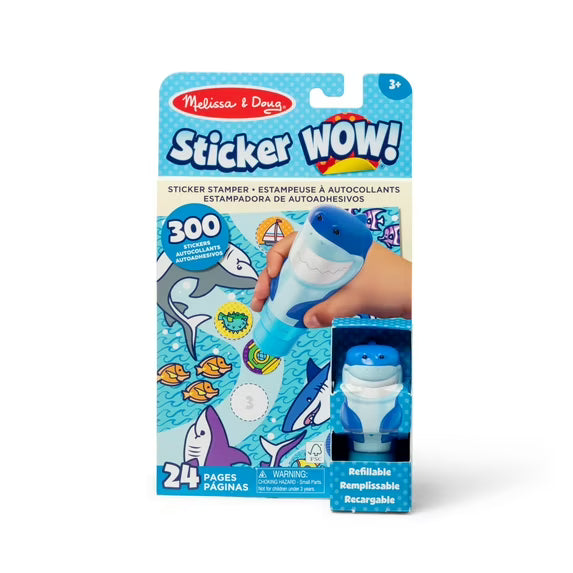Melissa & Doug Sticker WOW!™ 24-Page Activity Pad and Stamper, 300 Stickers, Arts and Crafts Fidget Toy Collectible Character – Dinosaur
