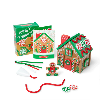 Melissa & Doug Wooden Gingerbread House Reusable, Mess-Free Play Set Activity for Boys and Girls - FSC Certified