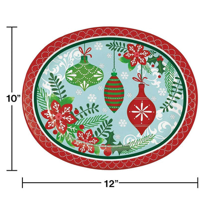 Member's Mark Holiday Oval Paper Plates, 10" x 12", 50 ct.