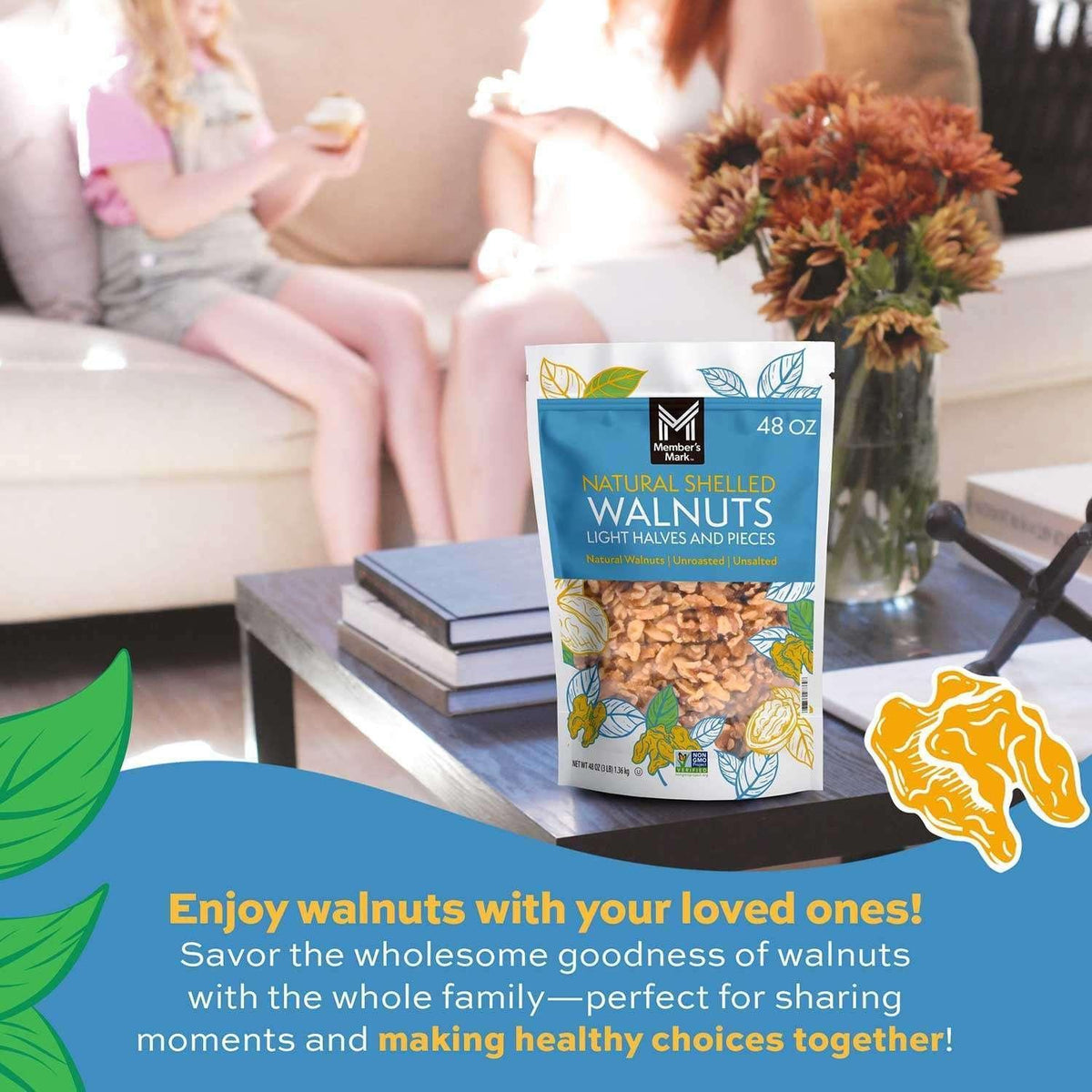 Member's Mark Natural Shelled Walnuts, 48 oz.