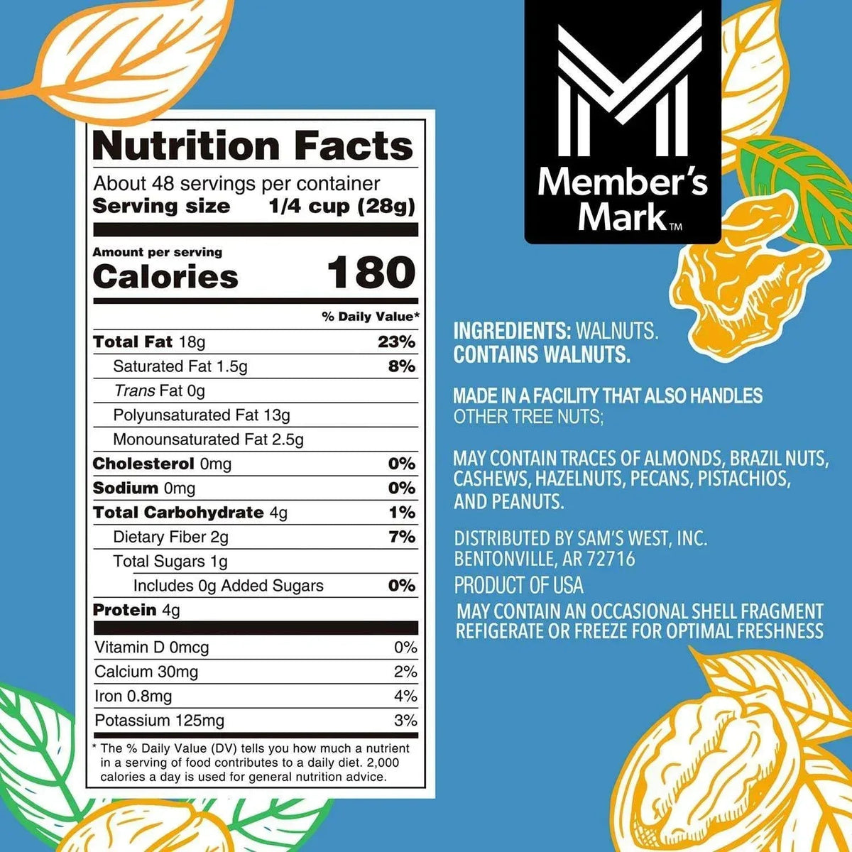 Member's Mark Natural Shelled Walnuts, 48 oz.